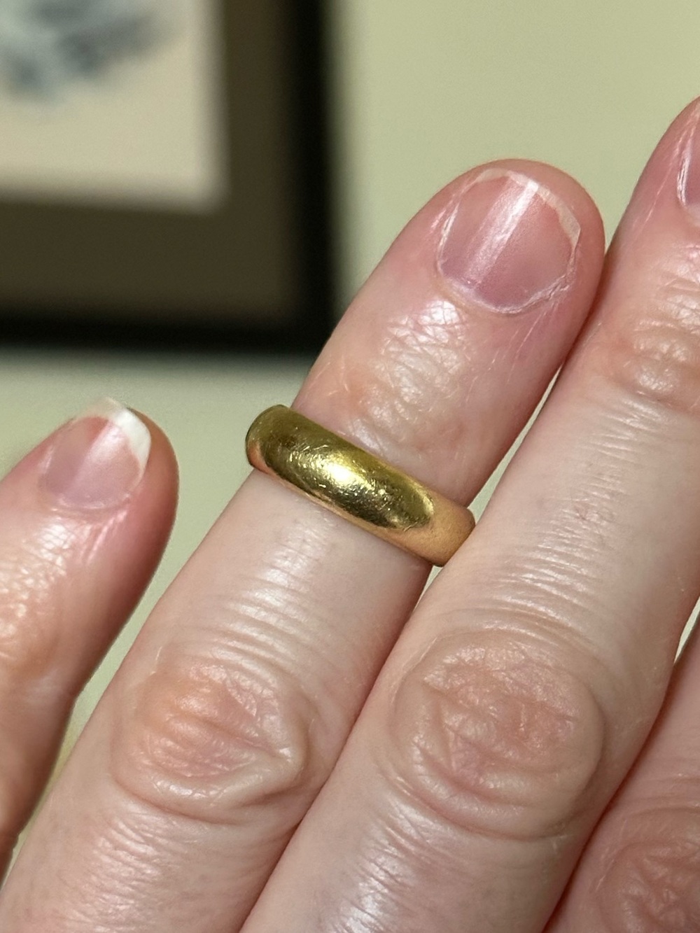 Antique 18k Solid Gold Heavy 5mm Pinky Ring Size 3 Weighs 5.5 Grams - Picture 5 of 14